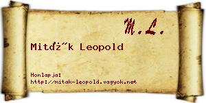 Miták Leopold névjegykártya
